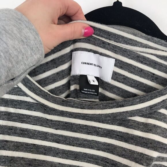 Current Elliott the slice stripe tee‎ in gray - Picture 4 of 6